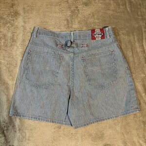 Vintage Brittania Shorts Blue Denim Size  14 Striped Cotton 90s Grunge‎ Skater